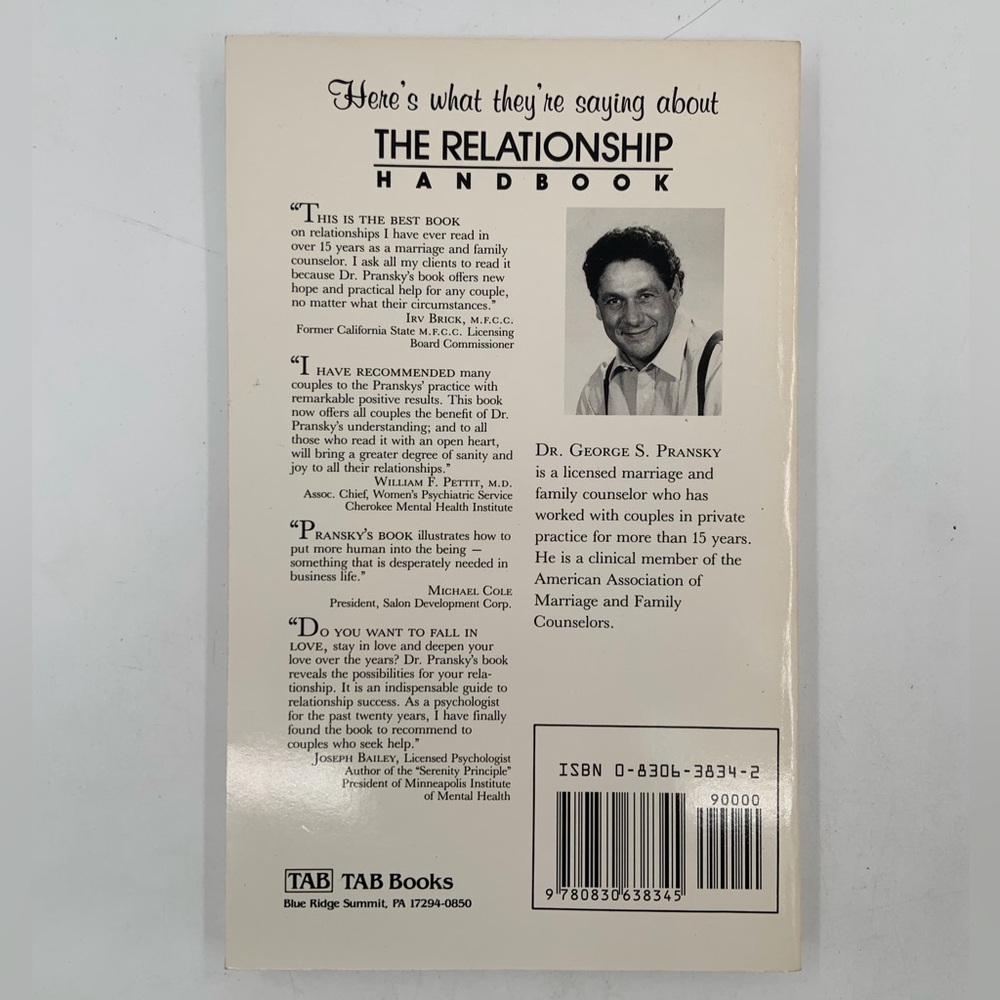 🌹New Listing🌹GUC The Relationship Handbook - Book by George S. Pransky, Ph.D. - Picture 3 of 5